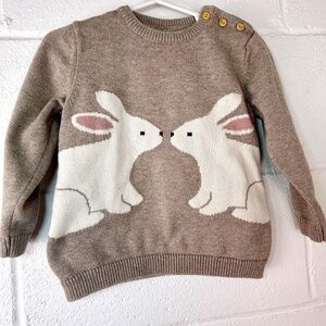 H&M Kids Baby Tan with Bunnies Sweater 2T
